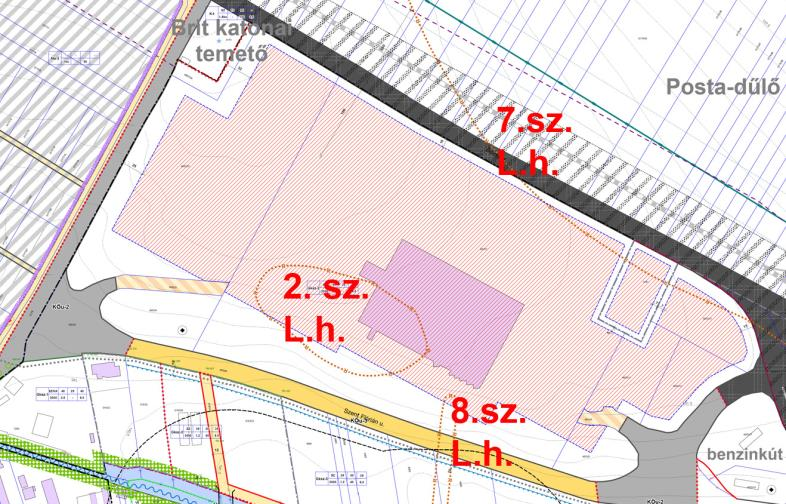 10 sz. fő - Külső-Vs utc - Szent Flórián utc áltl htárolt terület eseti HÉSZ módosítás 42 