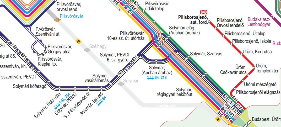 10 sz. fő - Külső-Vs utc - Szent Flórián utc áltl htárolt terület eseti HÉSZ módosítás 48 1.10.5. Közösségi közlekedés 1.10.5.1. Közi tömegközlekedés Távolsági és helyközi uszjártok A közi tömegközlekedést vizsgált terület vontkozásán VOLÁN Zrt lái: Helyközi vonlk: 800 sz.