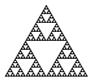 Feladatok: Geometriai alkalmazások: 3. Vegyünk egy szabályos háromszöget, majd távolítsuk el a középvonalai által alkotott háromszög belsejét.