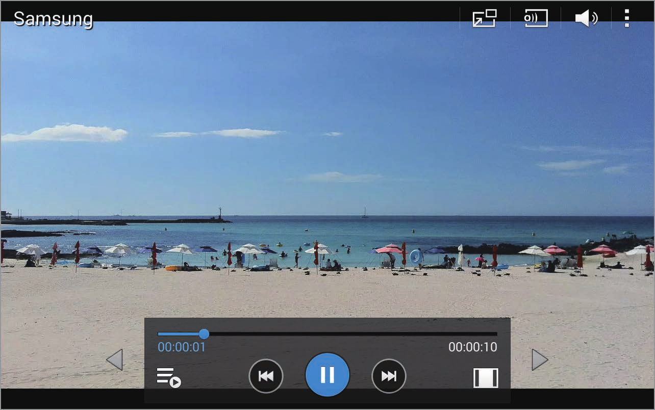 Média Videó Videó fájlok lejátszásához használja ezt az alkalmazást. Az Alkalmazások képernyőn érintse meg a Videó lehetőséget. Videó lejátszása Válassza ki a lejátszandó videót.