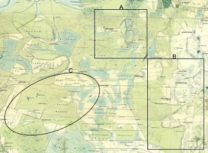 után megnövekedett kiterjedésű ármenetes térszínek kiterjedése és mintázta állhat összhangban a középkorban lakott térszínekével. A Tedej puszta nagy részét borító, 18.
