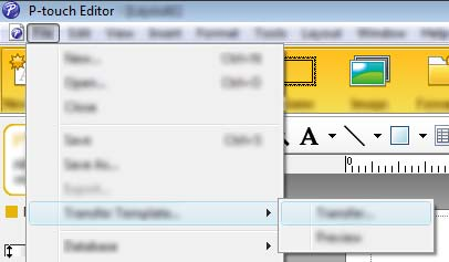 Sablonok átvitele a P-touch Transfer Express használatával Sablon átvitele a P-touch Transfer Manager alkalmazásba 13 a Hozza létre a sablonként felhasználni kívánt elrendezést a P-touch Editorban,