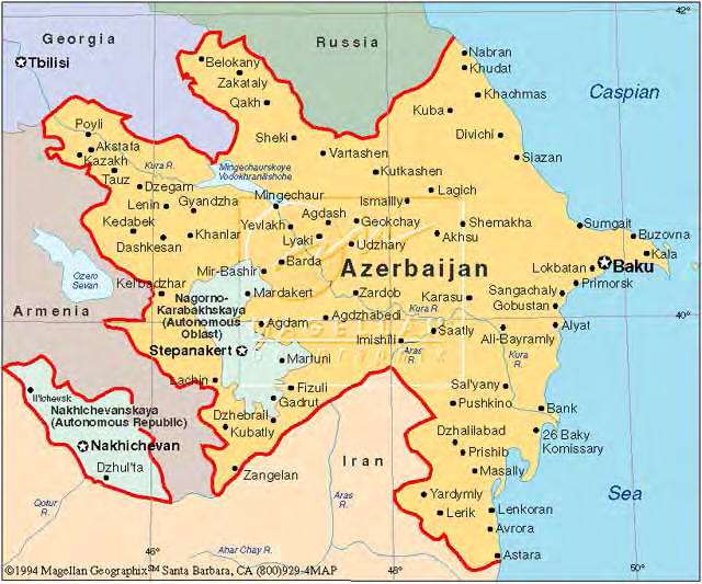 3c. Azeri népzene Azerbajdzsán történelméről Azerbajdzsán független nyugat-ázsiai ország, fővárosa Baku. Az ország mintegy 7.5 millió lakosa 85.600 négyzetkilométeren él.