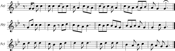 idézem, saját gyűjtésemben mindössze egyetlen ilyen szerepel. Az egyes alcsoportok most is csak néhány dalt tartalmaznak. 4a) re-do-ti-la tetrachordon mozgó első sor. 4b) mi-re-do gerinc. 109.