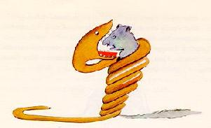 1. Hatéves koromban egy könyvben, mely az őserdőről szólt, és Igaz Történetek volt a címe, láttam egy nagyszerű képet. Óriáskígyót ábrázolt, amint egy vadállatot nyel el. Tessék, itt a rajz másolata.