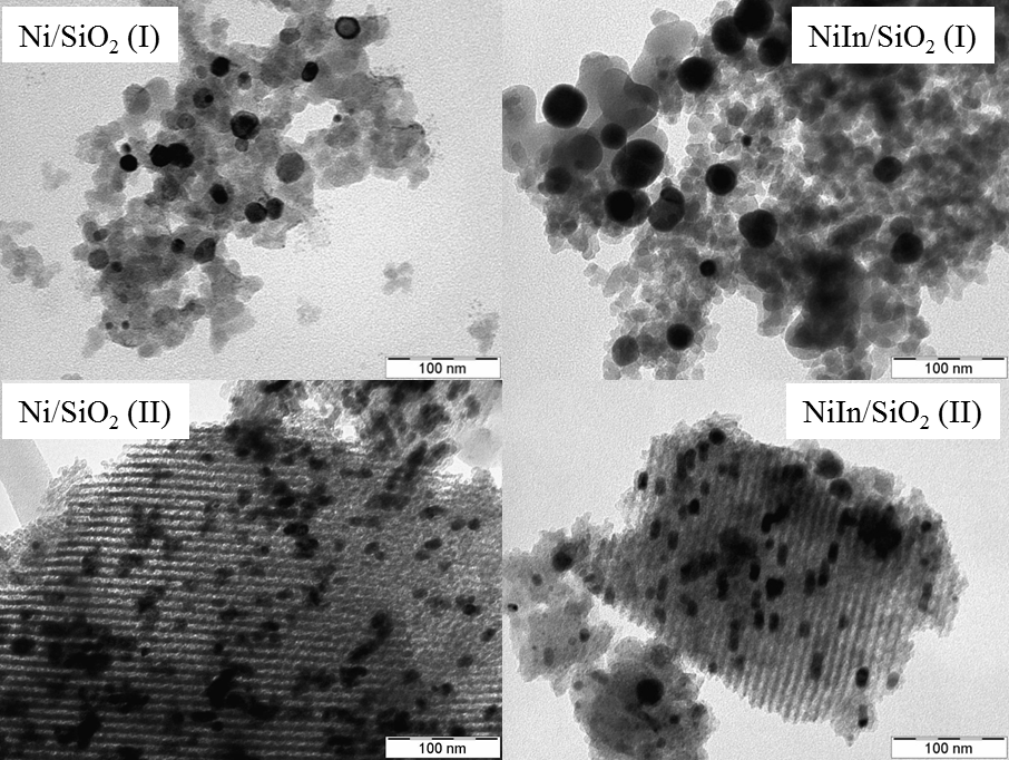 aerogél /SiO 2 (I)/ elsődleges szilícium-dioxid nanorészecskék agglomerációjával létrejött anyag, míg az SBA-15 /SiO 2 (II)/ egységes méretű, hengeres csatornákat párhuzamos elrendezésben tartalmazó