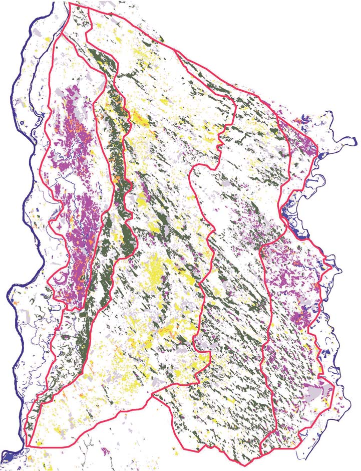 396 Biró Marianna, Horváth Ferenc, Révész András és Vajda Zoltán 4. ábra. A vegetáció regionális szintű zónái a Duna Tisza közén.