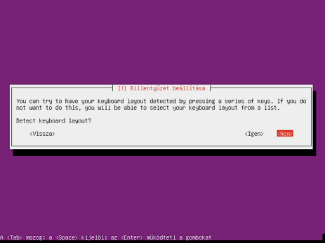 Miután ez a legfrissebb Ubuntu verzió (2011 december) figyelmeztet bennünket, hogy a telepítés nyelve nem feltétlenül lesz magyar. A telepítés folytatásához válasszuk az Igen-t.