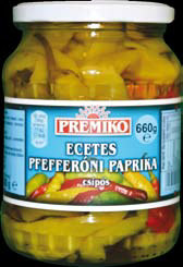 Konzervek Happy Frucht fehérboros káposzta 810g Premiko cseresznyepaprika 720ml 680/360g csípős Premiko pfefferóni paprika 720ml 640/270g csemege, csípős Premiko almapaprika 720ml 680/380g
