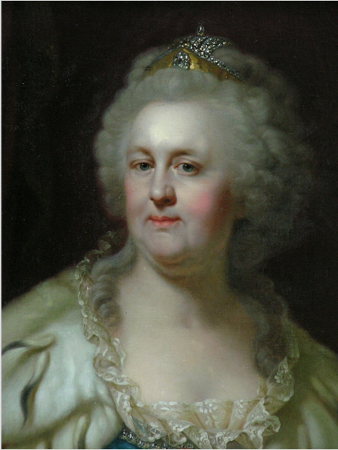 1. Id. Giovanni Battista Lampi (Romeno, 1751 Bécs, 1830), és orosz udvari műhely, 1793: II. Katalin cárnő portréja (olaj, vászon, 175x132 cm.