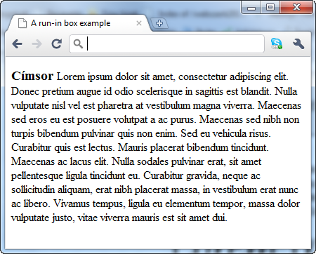 Példa (run-in) 68 <!DOCTYPE HTML PUBLIC "- //W3C//DTD HTML 4.