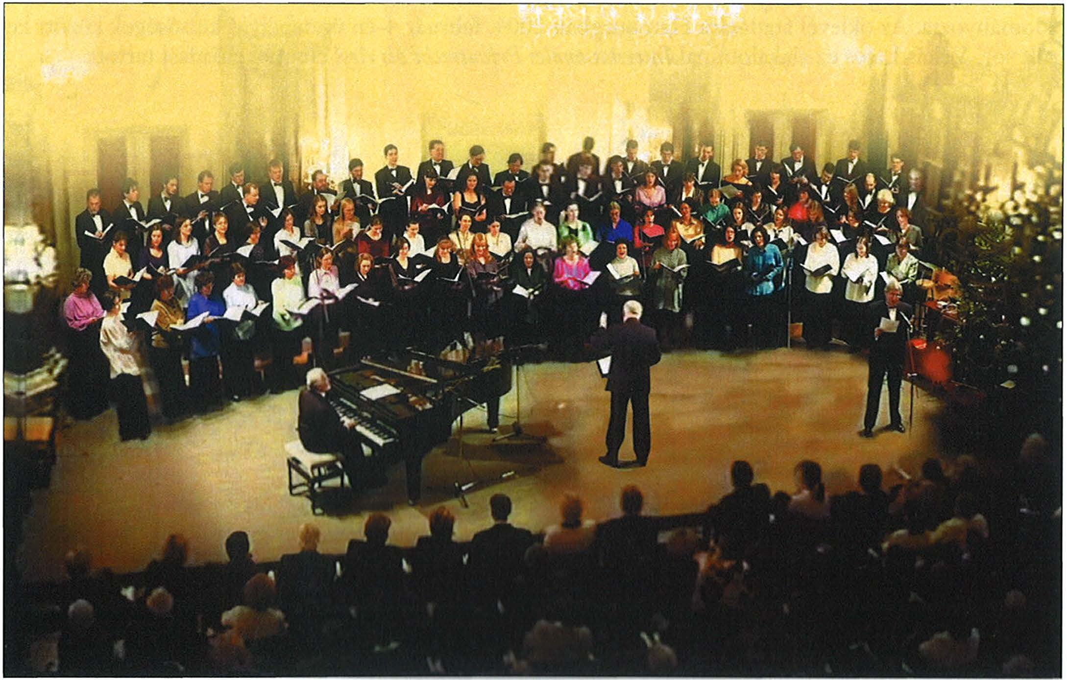 Karácsonyi hangverseny (2004. december 18.) Az Eötvös Loránd Tudománye gy etem Bartók Béla Énekkara és Egyetemi Koncertzenekara na gy sikerű karácsonyi hangversenyt adott az e gy etem aulájában.