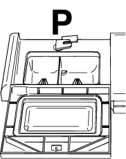 A MOSOGATÓSZER ADAGOLÁSA A mosogatószer-tartály kinyitásához enyhén nyomjuk meg a P gombot. Töltsük be a mosogatószert és figyelmesen csukjuk be a tartály fedelét.
