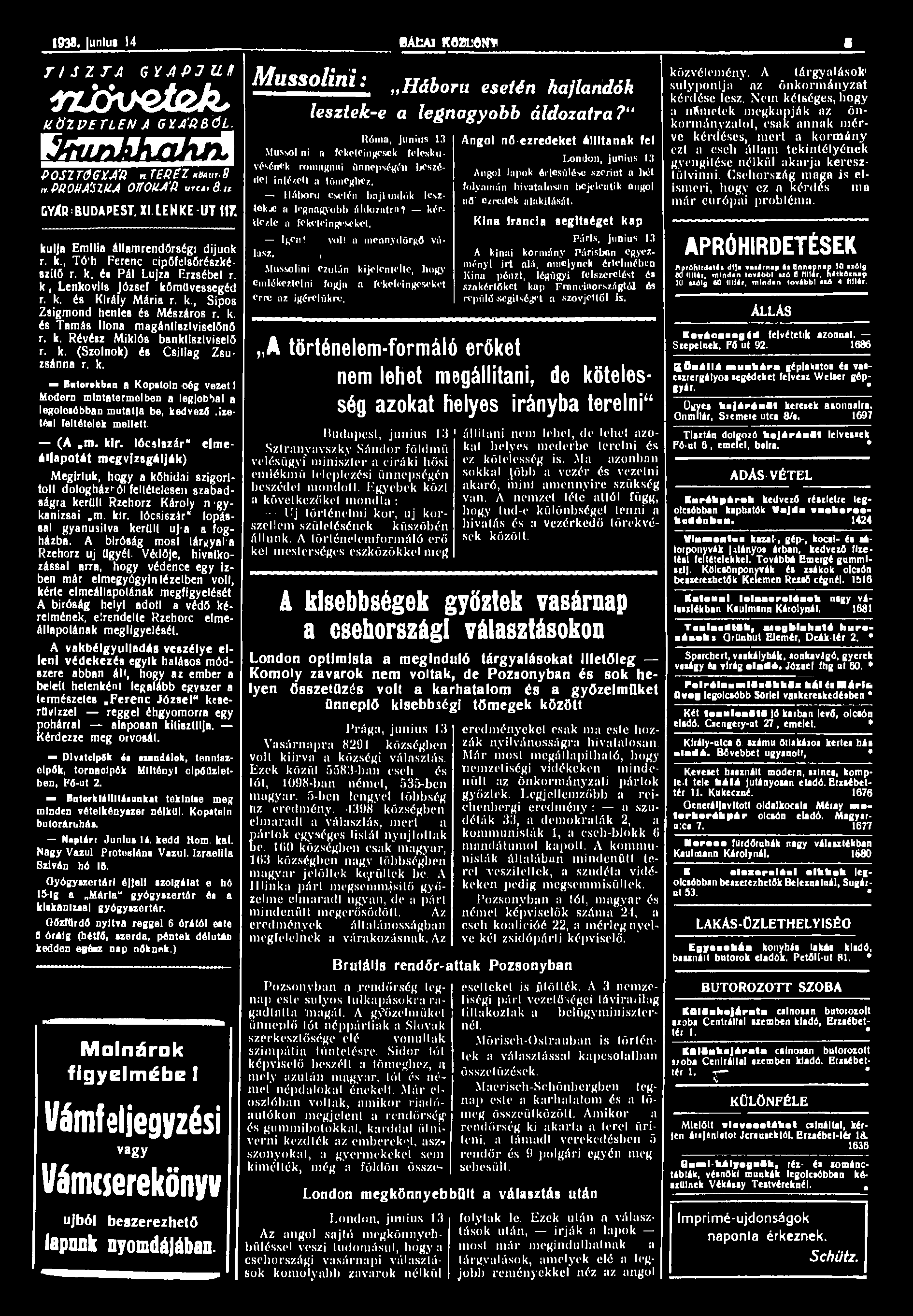 1938. unlu» 14 BAEAI KOMjOWT S T I S Z T A G Y A P J Ú! múáuoteh. UÖ1VETLEN A GYÁRRÓL. W/míijrjjTi POSlTÖGtXa h TUD EZ «M<rr. S II. PROUÁSIUA OltOUA'R urca,s.,1 GYÁR BUDAPEST.XI.IENKE-UT 117.