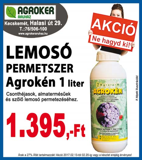 8 2017. február 13. ADÁS-VÉTEL TŰZIFA! Tölgy, bükk, gyertyán hasítva 28Ft/kg, akác hasítva 35Ft/kg, lignit szén 19Ft/ kg Kecskeméten, az Agroker udvarában.