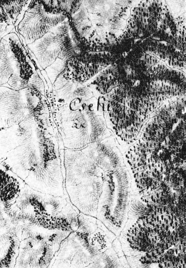 (A településről készült katonai felmérés1785-ből) Egercsehi község településrendezési tervéhez készült Régészeti