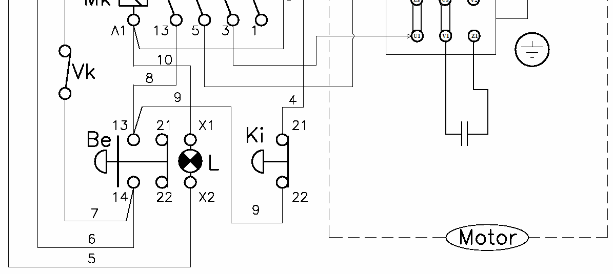 Csd Hálózati csatlakozóvezeték dugóval H05RN-F, 250V 3x0,75mm 2 + MK 5102, 250 Vk REED kapcsoló MRPR-8AW22-43 Sk Sorkapocs BK3 L Jelzőlámpa izzó U=130V, P=2W Ki Vésznyomógomb P-r + k Be