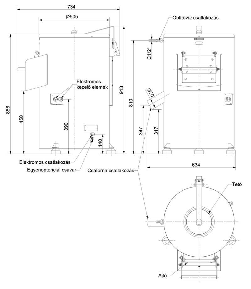 KG501-1 típusú Burgonyakoptató gép befoglaló