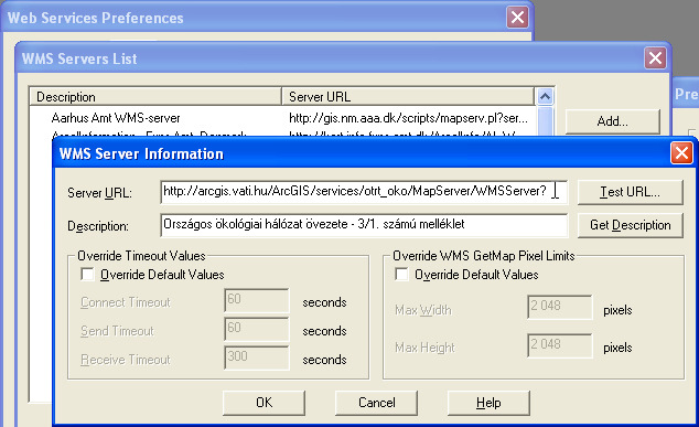 3 WMS (Web Map Service) kapcsolat létrehozása 3.