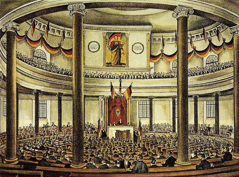 frankfurti alkotmány A Nemzetgyűlés 1849. március 28-án fogadta el az első össznémet alkotmányt, az ún. paulskirchei alkotmányt.