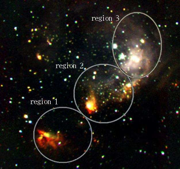 liod, 1995) a változócsillagok mellett található egy halmazhoz tartozó, emissziós vonalakat mutató, ún. Be csillag. 1.2.2. NGC 7538 1.6. ábra. Az NGC 7538 DSS képe (bal panel), ill.