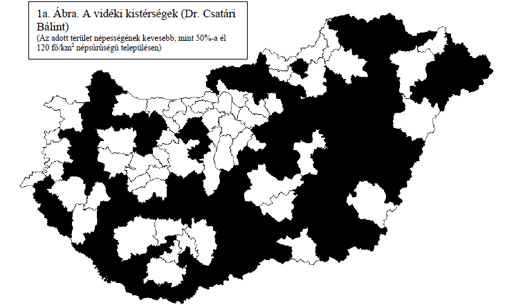 A vidéki kistérségek Forrás: Csatári Bálint (2000): A