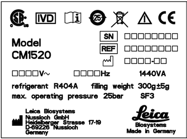 1. Fontos tudnivalók 1.2 A felhasználók köre A Leica CM1520 csak erre képesített laborszemélyzet által használható!