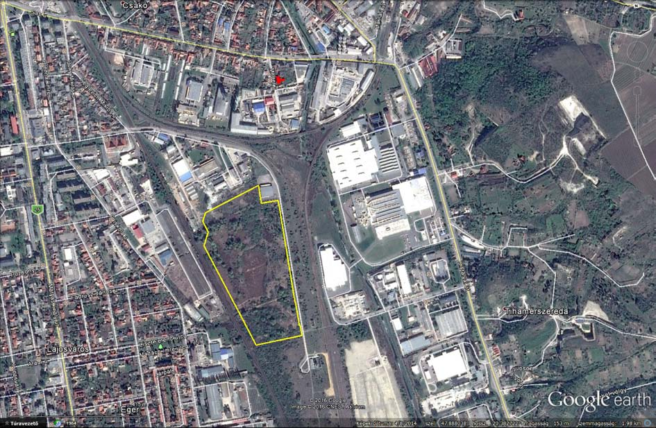13. ábra: Eger Külsősor u. 8. alatti Botax Motel elhelyezkedése 14.