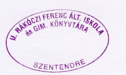 1. Név, cím, elérhetőség II. Rákóczi Ferenc Általáns Iskla és Gimnázium Könyvtára Cím: II. Rákóczi Ferenc Ált. Isk. és Gimn., 2 Szentendre Rákóczi Ferenc u. 6. tel: 26-311-238 Web: Iskla: www.