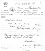 Három távirat 1. 2. 3. Forrás: OSZK Kézirattár, Analekta, 5384. sz. ( Somló Bódog és Pikler Gyula lovagias ügye Wolfner Pállal ) A táviratok szövege: 1. Telegramm No 226 Dr.