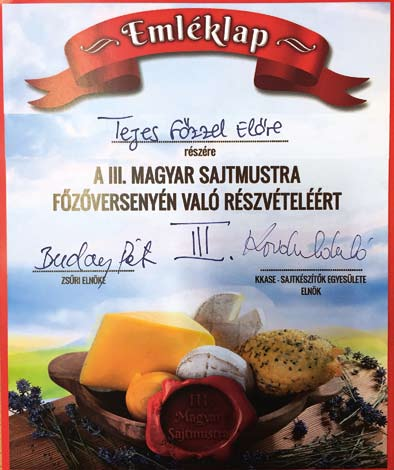 iii. m a g y a r s a j t m u s t r a A Kis- Közép- Agrárvállalkozók Sajtkészítők Egyesülete, a Bicskei Mg. Zrt., valamint a Hangistálló Nonprofit Kft.