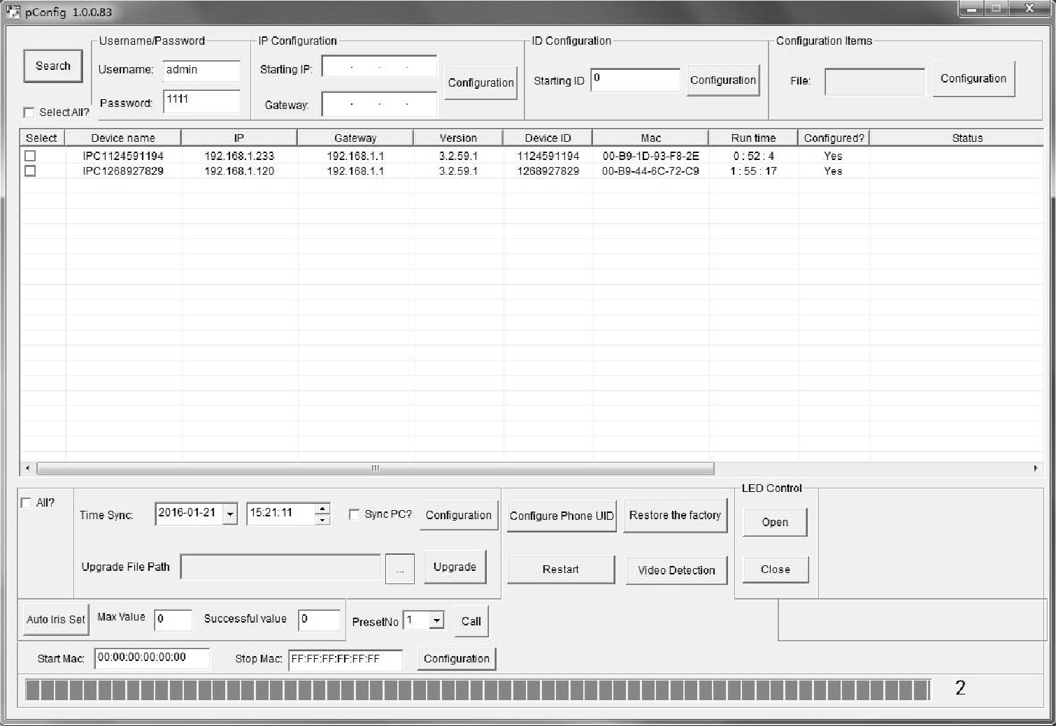 2 Hálózati adatok beállítása A kamerát csatlakoztatni kell az alhálózathoz, amelyikben a PC is van. A dobozban található CD-ről futtatni kell a pconfig.exe programot a PC-n.