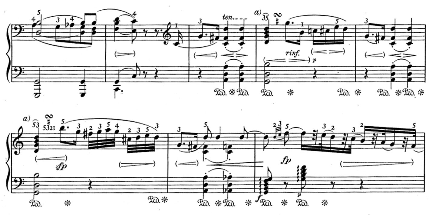 40 LIV. évfolyam, 1. szám, 2016. február Magyar Zene 3. kotta. Beethoven: Esz- dúr szonáta (Op. 7), II. tétel, 8 12. ütem Bartók közreadásában. A 9. és a 11.