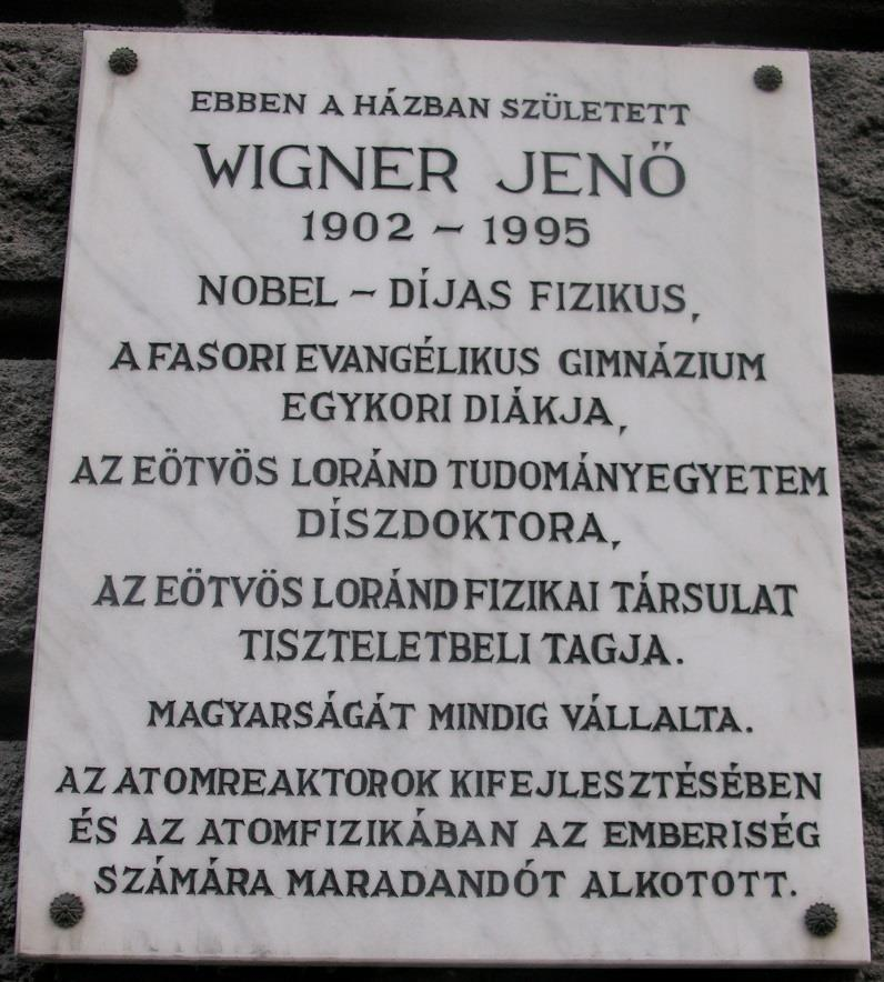 WIGNER JENŐ Magyar fizikus 1902 Budapest 1995 Princeton Meghatározó szerepe volt az atombomba kifejlesztésében.
