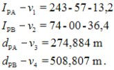 d) Az inverz mátrix: 9 A keresett ismeretlenek kiegészítő értékei: A két első kiegészítő érték dimenziója mm, a harmadiké szögmásodperc 10 Kiegyenlített ismeretlenek (a P pont koordinátái m-ben és a