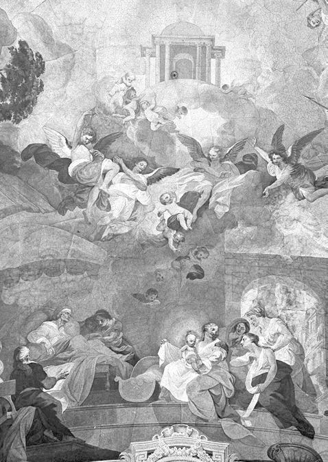328 tanulmányok 11. kép. Franz Anton Maulbertsch: Mária születése, 1795. Vázlat a szombathelyi székesegyház hosszházának mennyezetképéhez, olaj, vászon, 66 46 cm, Praha, Národní Galerie, Ltsz.