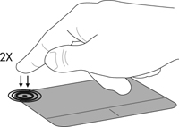 A mutatóeszközök használata MEGJEGYZÉS: A számítógéphez mellékelt mutatóeszközökön túl Ön (külön megvásárolható) külső USB-egeret is használhat, ha azt a számítógép egyik USB-portjához csatlakoztatja.