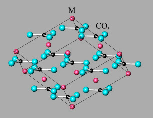A legfontosabb karbonátok Kalcit - CaCO 3 ; trigonális Magnezit - MgCO 3 ; trigonális Sziderit - FeCO 3 ; trigonális Rodokrozit - MnCO