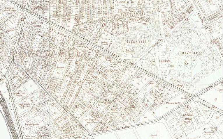 Pest-Buda belterületének várostérképe 1854 http://mapire.eu/hu/map/budapest Pest áttekintő szabályozási térképe 1873 http://mapire.