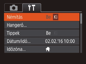 Fejezze be a beállítási műveletet. Nyomja meg a [ ] gombot. Újból megjelenik az. lépésben, a [ ] gomb megnyomása előtt látott képernyő, amely a megadott beállítást mutatja meg.