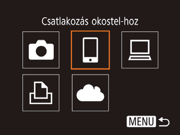 kostelefon hozzáadása Ezek a lépések bemutatják, hogyan használhatja a fényképezőgépet elérési pontként, de használhat már létező elérési pontot is (= ). Telepítse a Camera Connect alkalmazást.