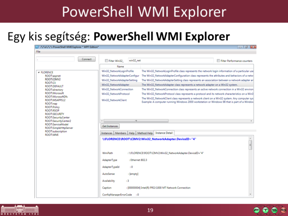 Eredeti elérés: PowerShell WMI Explorer letöltése, http://thepowershellguy.
