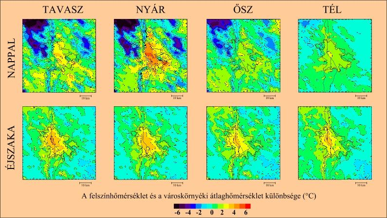 A VÁROSI HŐSZIGET SZERKEZETÉNEK ÉVSZAKOS ÁTLAGA BUDAPESTEN
