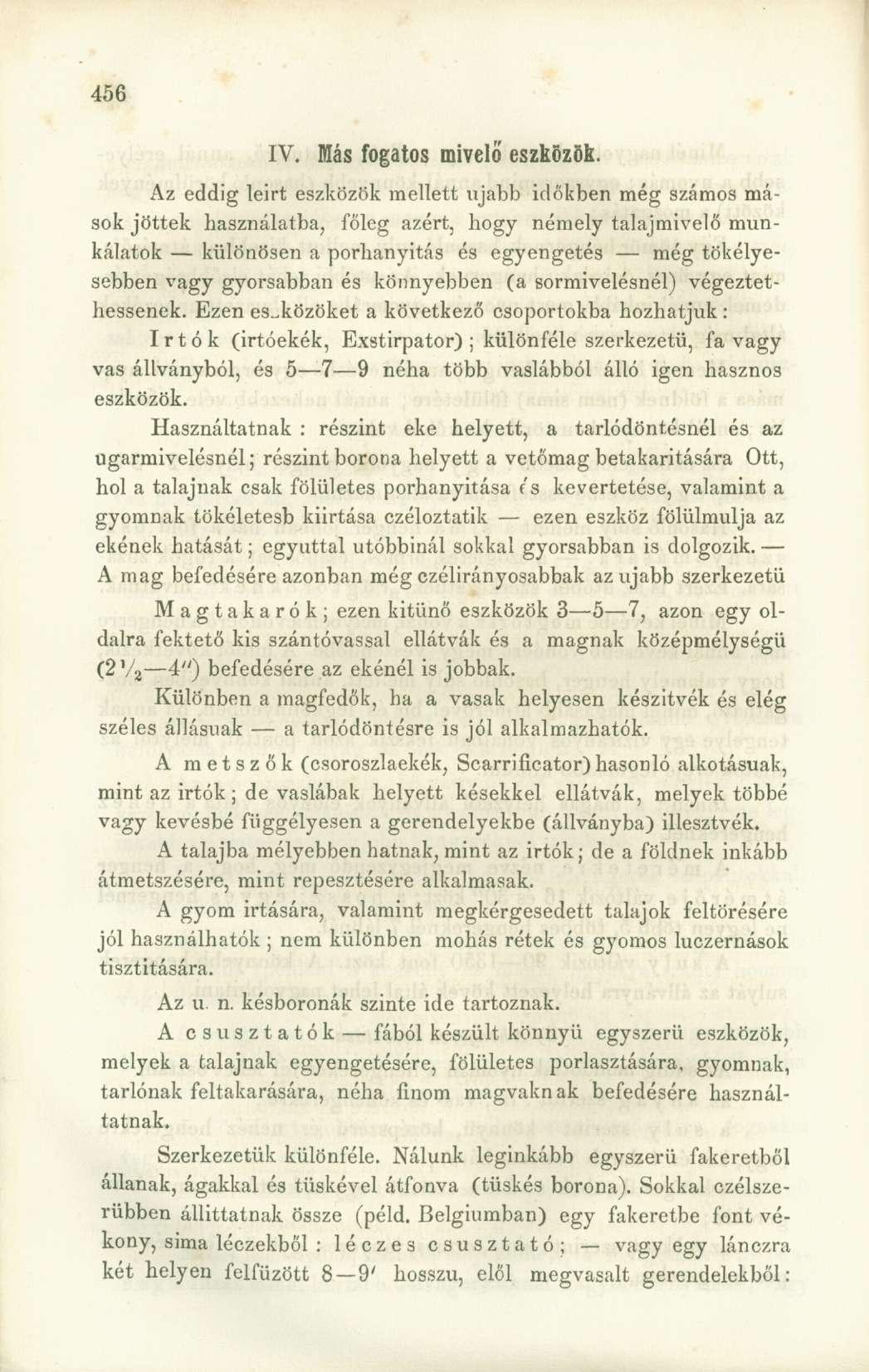 IV. Más fogatos miveló' eszközök.