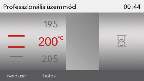 IDŐZÍTŐ FUNKCIÓK IDŐTARTAM Az időzítő funkciók az alap Professzionális (Pro) és az Auto menüben választhatók ki, a megfelelő ikon megnyomásával.