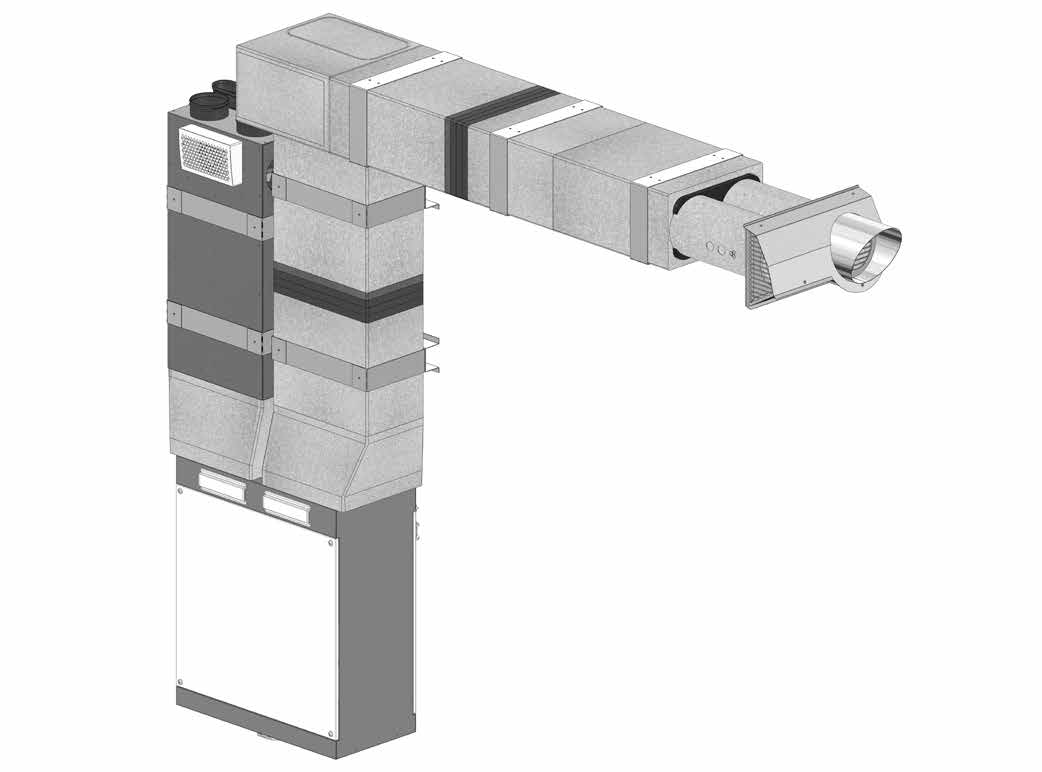 Kompakt kialakítású lakásszellőztető rendszer Kompakt kialakítású lakásszellőztető rendszer Zehnder omfopipe Plus dupla légcsatorna moduláris felépítésű rendszer lakások számára 0 m 3 /h normál üzemű