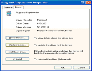 5. Válassza a 'Beállítások' fület, majd kattintson a 'Speciális' gombra. 6. Válassza a 'Monitor' fület - Ha a 'Tulajdonságok' gomb nem aktív, akkor a monitor konfigurálása sikeres volt.
