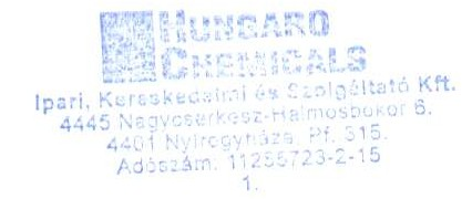 HungaroChemicals Kft. 12/12 D-Hand QV A veszélyes összetevő, az adatlap 3. pontjában feltüntetett H mondatok szövege: H302 H312 H314 H400 16.3. Rövidítések Lenyelve ártalmas.