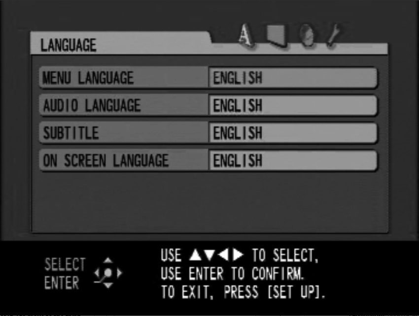Funkcióvezérlés / Beállítás menü DSP Tétel Beállítás Bevitel A beállítás áttekintése Feltétel Oldal CONTROL EQ [AUD] A hangminőség beállítása. 27 B.