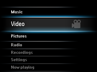 5.3 Video 5.3.1 Videók átvitele számítógépről a lejátszóra Lásd a kézikönyv 3.6. Videók átvitele című részében foglaltakat. 5.3.2 Video lejátszása Lejátszhatja a lejátszón tárolt videoklippeket.